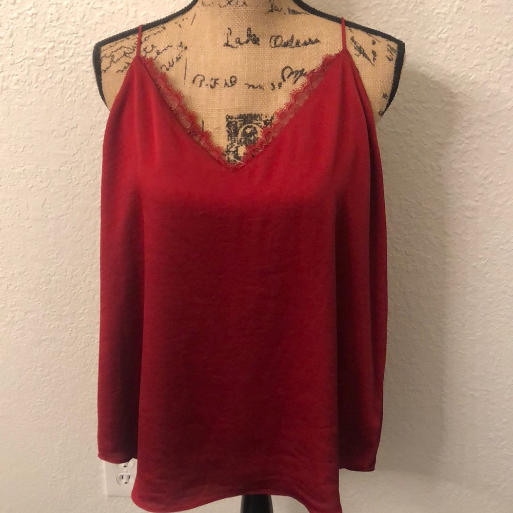Express - like satin blouse with lace